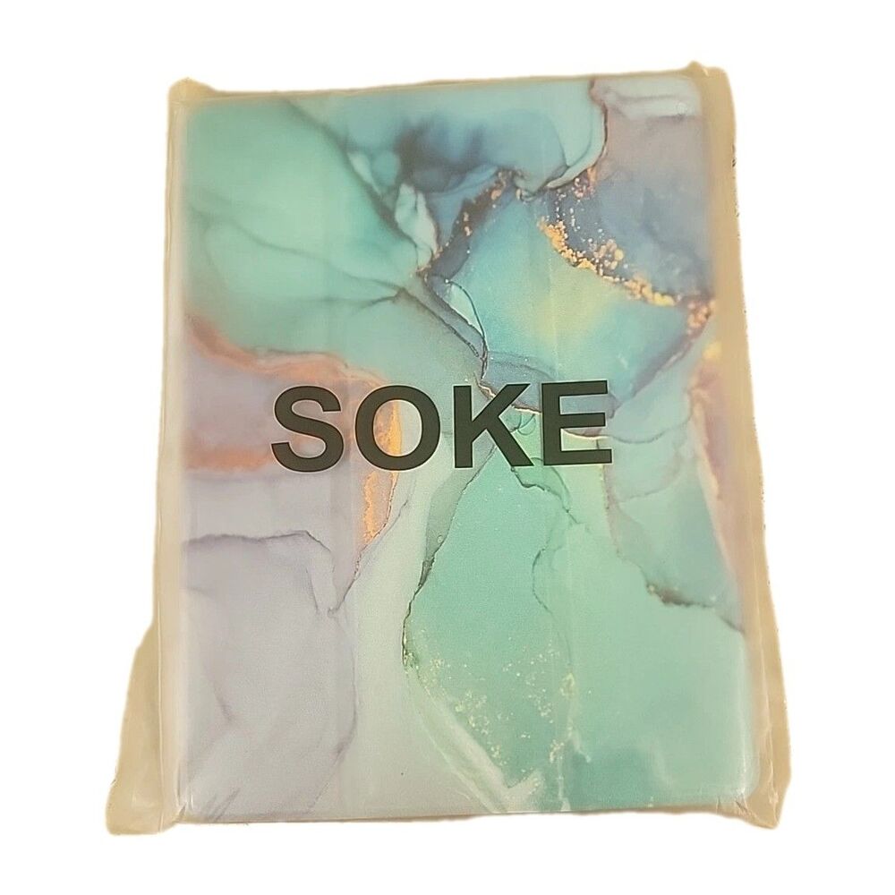 Soke For iPad 9th Gen 10.2 inch 2021 Smart Case Stand Back Cover-Emerald Marbel